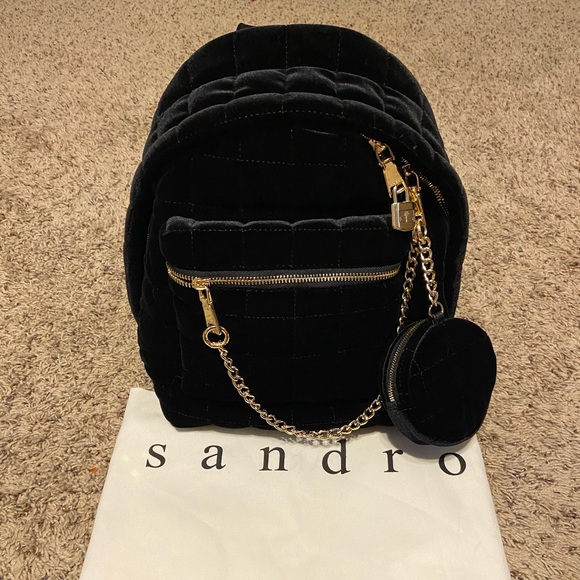Sandro Handbags - Sandro Paris Velvet Backpack